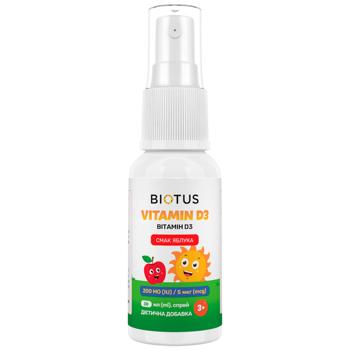 Вітамін D3, Vitamin D3, Biotus, спрей для дітей, смак яблука, 30 мл - купить, цены на Biotus - фото 2