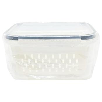 Ємкість для зберігання продуктів в холодильнику з прорізами 0,8л 7018-34235 - купити, ціни на КОСМОС - фото 1