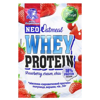 Каша вівсяна Vivsyanushka Whey Protein з полуницею, вершками та чіа 50г - купити, ціни на NOVUS - фото 1