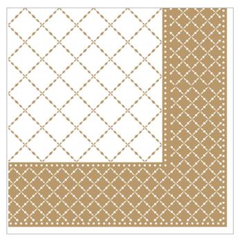 Silken Gold Frame 3-Ply Table Napkins 33*33cm 18pcs - buy, prices for Za Raz - photo 3