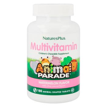 Мультивитамины для детей Natures Plus Animal Parade со вкусом арбуза 180 жевательных таблеток - купить, цены на Biotus - фото 1