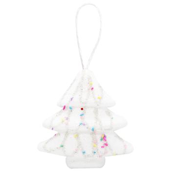 White Christmas Tree Decoration with Beaded Ribbon 12cm - buy, prices for MegaMarket - photo 1