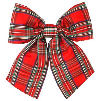 Bona Di Decorative Bow in Checkered Pattern 22cm Red