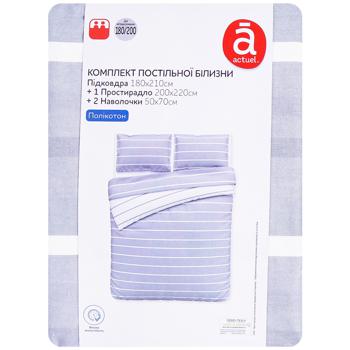 Комплект постельного белья Actuel Sam 180*210см + Наволочка 50*70см - купить, цены на Auchan - фото 1
