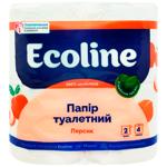 Туалетний папір Ecoline Персик 2-шаровий 4шт