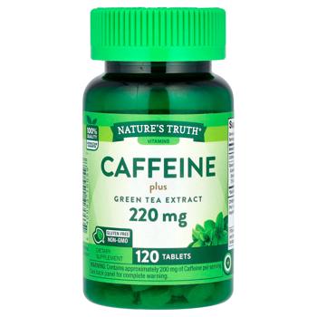 Кофеин плюс экстракт зеленого чая, Caffeine Plus Green Tea Extract, Nature's Truth, 220 мг, 120 табл - купити, ціни на Біотус - фото 1