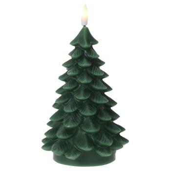 Green Christmas Tree Electric Candle 19cm