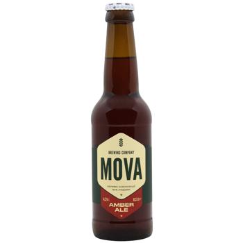 Пиво Mova Amber Ale полутемное нефильтрованное 4,3% 0,33л - купить, цены на WINETIME - фото 1