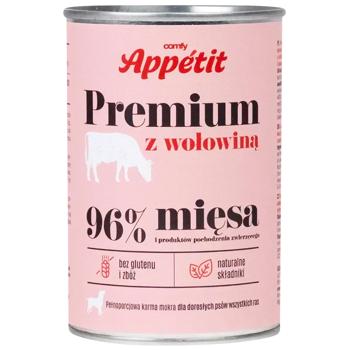 Корм вологий Comfy Appetit Premium з яловичиною для собак всіх порід 400г - купити, ціни на MasterZoo - фото 1