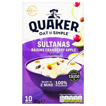 Каша овсяная Quaker Изюм-клюква-яблоко быстрого приготовления 38,5г х 10шт - купить, цены на METRO - фото 3