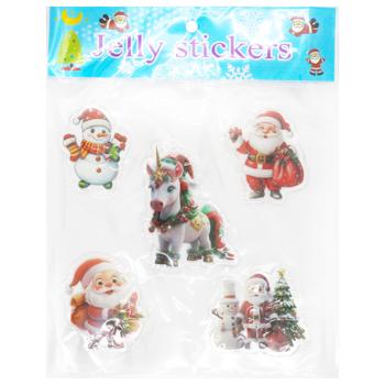 Наліпки новорічні силіконові 20х20 см WGS-5295 9245 И839 - купить, цены на КОСМОС - фото 2