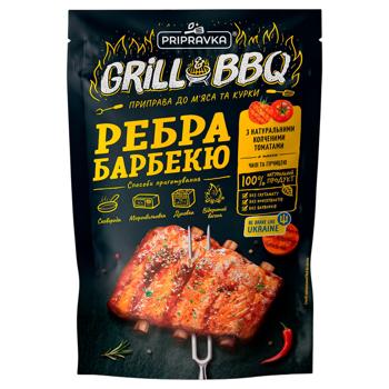 Приправа Pripravka Grill&BBQ Ребра барбекю к мясу и курице с копчеными томатами, чили и горчицей 30г - купить, цены на METRO - фото 1