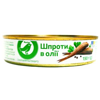 Шпроты Auchan в масле 150г - купить, цены на КОСМОС - фото 1