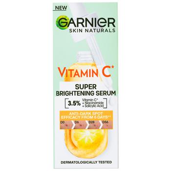 Garnier Super Brightening Serum Vitamin C for Face 30ml - buy, prices for MegaMarket - photo 1