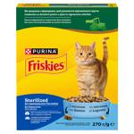 Friskies Sterilized Dry Food with Salmon, Tuna and Vegetables for Sterilized Cats 270g