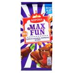 Шоколад молочний Корона Max Fun з вибуховою карамеллю мармеладом та печивом 150г