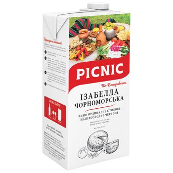 Picnic Black Sea Isabella Red Semi-Sweet Wine 9-12% 1l - buy, prices for MegaMarket - photo 1
