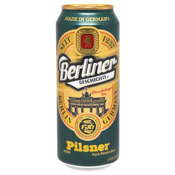 Пиво Berliner Geschichte 0,5л з/б Pilsner світ 4,8%И834 - купить, цены на Таврия В - фото 1
