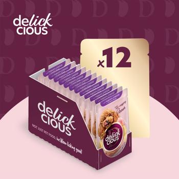 Корм вологий Delickcious смужки з індичкою та сиром для собак 85г - купити, ціни на - фото 4