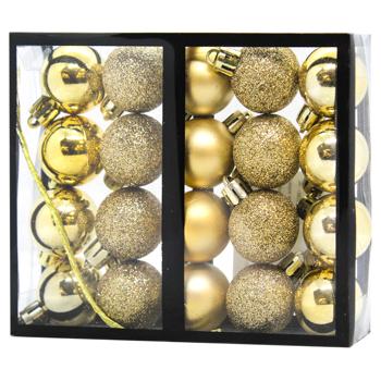 Golden Plastic Balls Set 20pcs*3cm - buy, prices for - photo 1