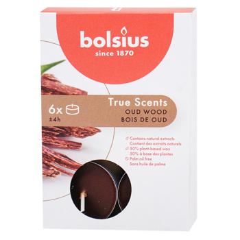 Bolsius Oud Wood Scented Tea Light Candles 6pcs