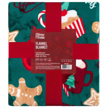 Плед Ardesto Christmas Flannel Різдвяні смаколики зелений полуторний 160x200см - купить, цены на Auchan - фото 1