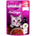 Whiskas Pure Delight Wet Food with Beef for Cats 85g