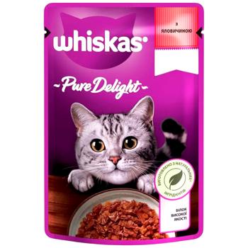 Whiskas Pure Delight Wet Food with Beef for Cats 85g