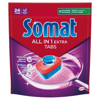 Таблетки для посудомоечных машин Somat All in 1 Extra 24шт - купить, цены на - фото 2