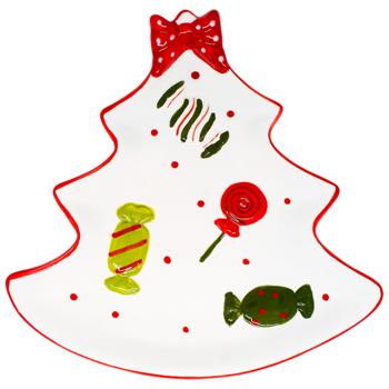 Блюдо Bona Di у формі ялинки з цукерками 25,7х24,6х3см