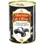 Maestro de Oliva Black Olives with Feta Cheese 280g