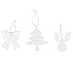 Actuel Plastic White Christmas Decoration 9-12cm in Assortment