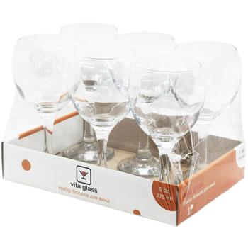 Набор бокалов Vita Glass для вина 275мл 6шт - купить, цены на Auchan - фото 1