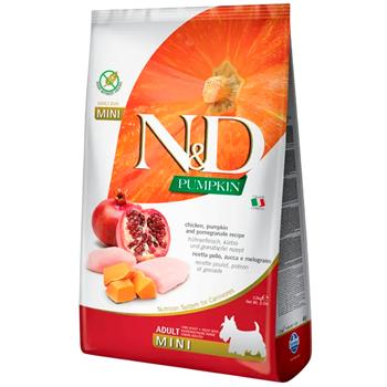 Farmina N&D Pumpkin Grain Free Adult Mini сухий корм для собак 800 г - курка, гарбуз та гранат - купить, цены на MasterZoo - фото 1