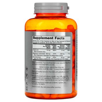 Цинк и магний, Now Foods, комплекс ZMA,180 капсул - купити, ціни на Біотус - фото 2