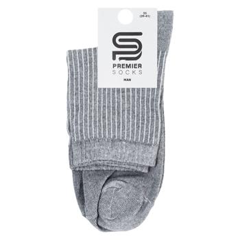 Носки Premier Socks Эконом мужские имитация резинки средние р.25 серый