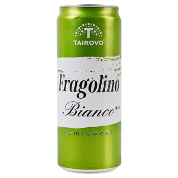Напій винний Tairovo Fragolino Bianco білий напівсолодкий 6-6,9% 0,33л