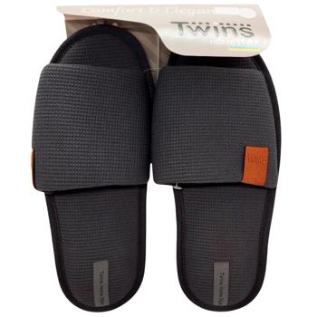 Тапочки мужские Twins 14188 HS-VL вафельный графит р.42/43 - купить, цены на Cупермаркет "Харьков" - фото 1