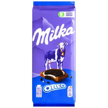 Milka Milk Chocolate with Oreo Cookies Filled with Vanilla Flavor 92g - buy, prices for Torba - photo 1