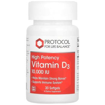 Protocol for Life Balance High Potency Vitamin D3 10000 IU 30 softgels - buy, prices for Biotus - photo 1