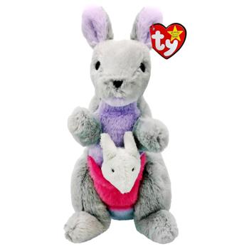 TY Benie Bebies Kayla Gray Kangaroo Soft Toy 15cm