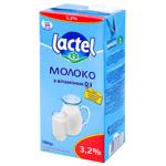 Молоко Lactel ультрапастеризоване з вітаміном D3 3,2% 950г