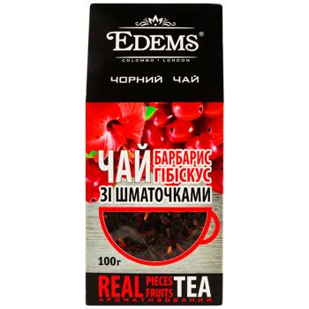 Чай чорний Edems барбарис та гібіскус 100г