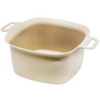 Ekodeo Beige Square Bowl with Handles 3l