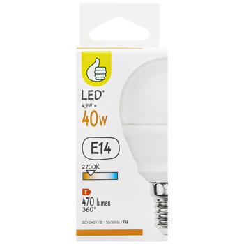 Лампочка Auchan G45 E14 4.9W 2700K - купить, цены на - фото 2