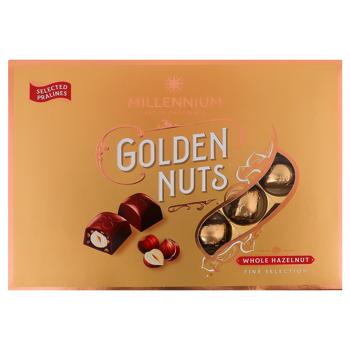 Цукерки Millennium Golden Nuts шоколадні з цілими горіхами 130г - купити, ціни на Торба - фото 1