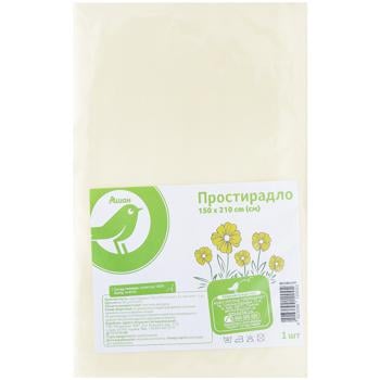 Простынь Auchan желтая 150х210см - купить, цены на Auchan - фото 1