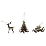 Actuel Christmas Tree/Deer/Angel Gold Christmas Tree Pendant 11-13cm in assortment