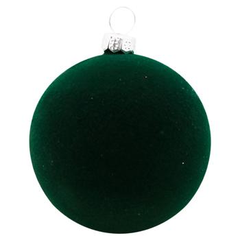 Velvet Dark Green Christmas Tree Ball 6cm - buy, prices for Za Raz - photo 1