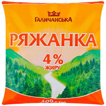 Ряжанка ГаличанськА 4% 400г - купити, ціни на Чудо Маркет - фото 1